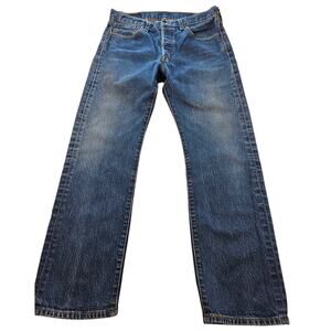 Levis modern waterless 32x30 501 EUC button fly blue jeans casual everyday ^